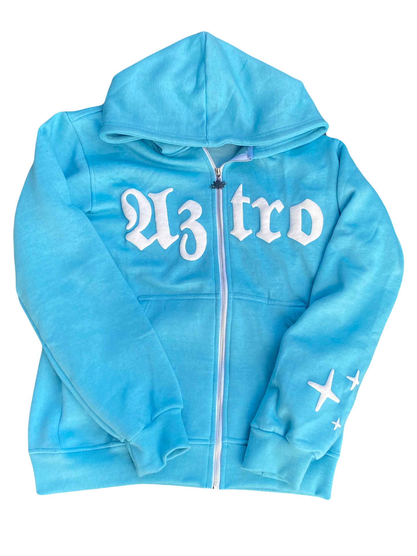 Baby Blue Aztro Zip Hoodie