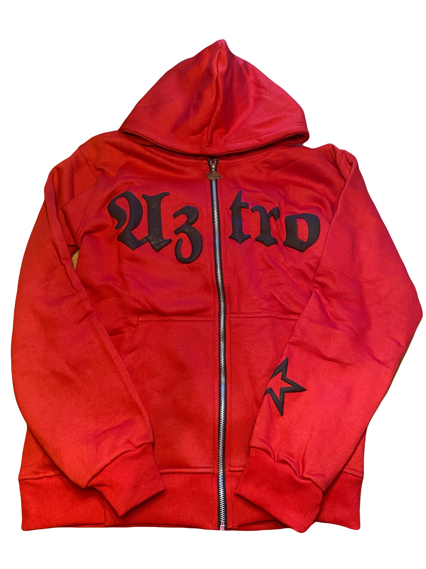 Red Aztro zip Hoodie